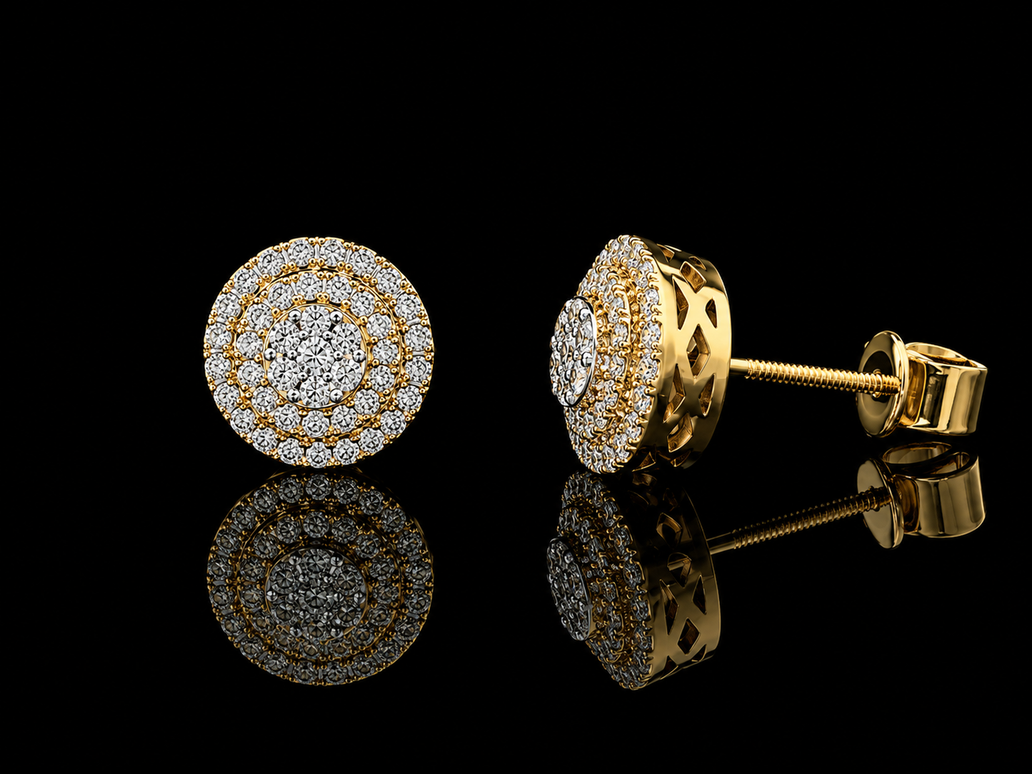 10K Yellow Gold Unisex Diamond Stud Earrings – 0.40 CT Angelica Jewellers