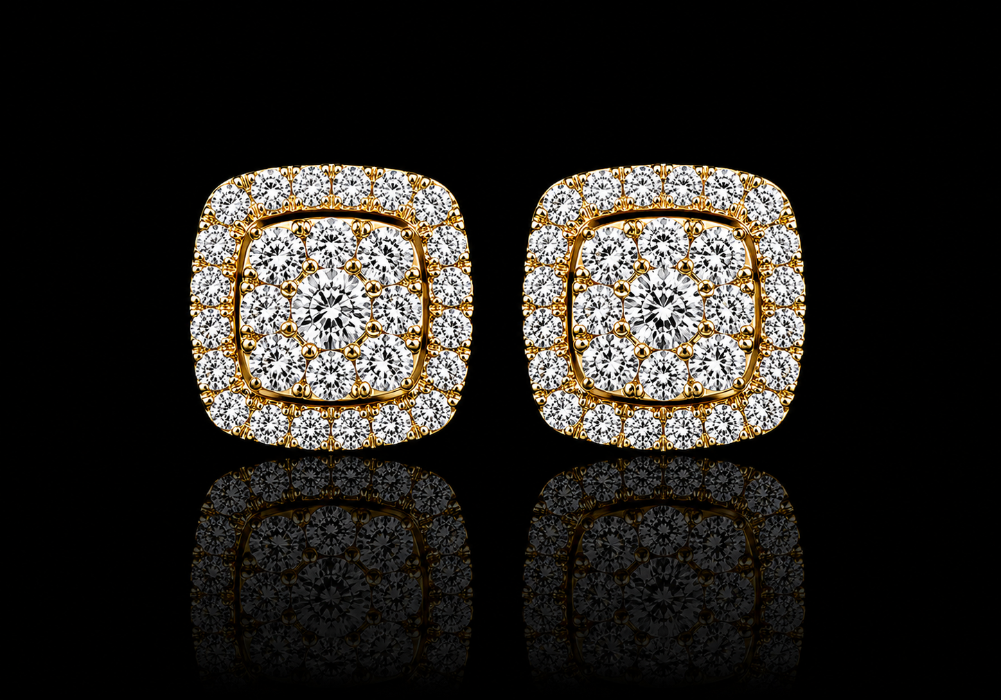 10K YELLOW GOLD 10MM DIAMOND EARRINGS Angelica Jewellers