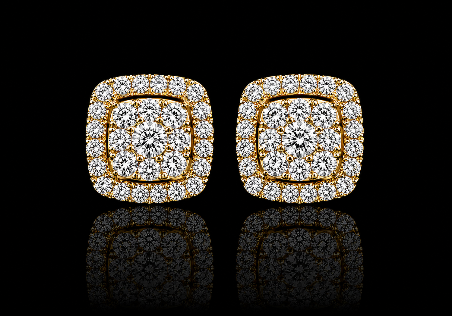 10K YELLOW GOLD 10MM DIAMOND EARRINGS Angelica Jewellers