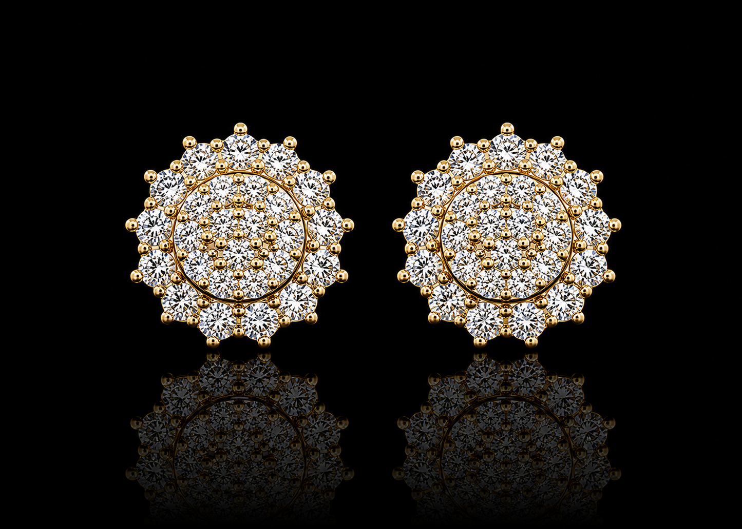 10K YELLOW GOLD 10MM ROUND DIAMOND EARRINGS Angelica Jewellers