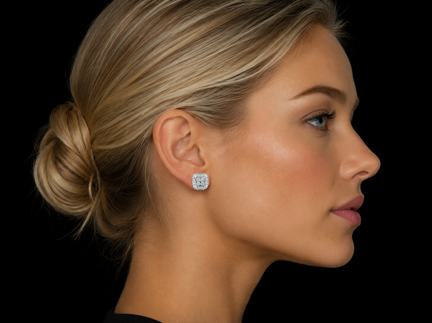 14K White Gold Round, Baguette & Marquise Diamond Earrings – 1.40 CT (Copy) Angelica Jewellers
