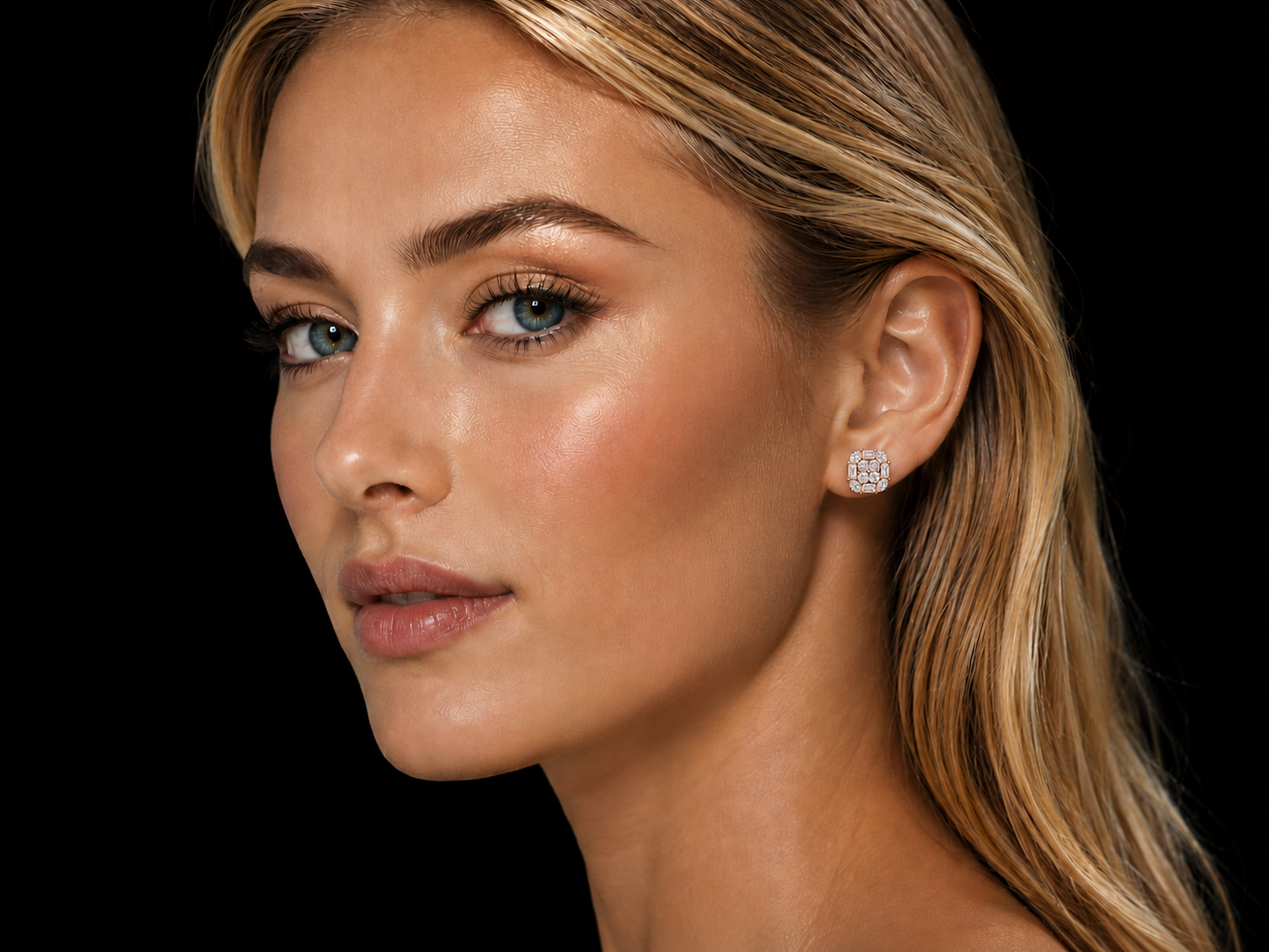 14K ROSE GOLD ROUND, BAGUETTES & MARQUISE DIAMOND EARRINGS Angelica Jewellers X Waves