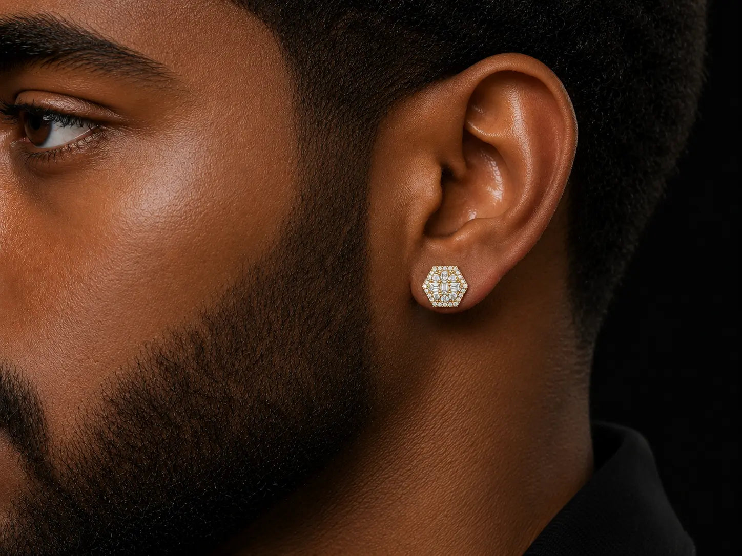 14K Yellow Gold Octagonal Baguette &amp; Round Diamond Stud Earrings – 0.65 CT VVS F+ Angelica Jewellers X Waves