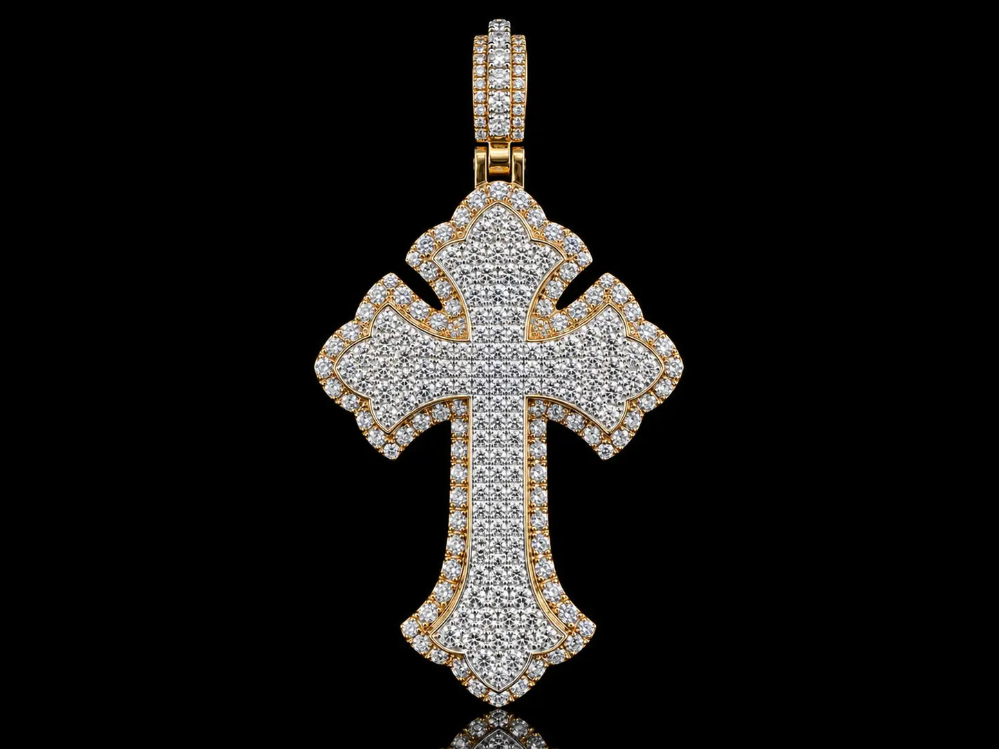 10K ROSE & WHITE GOLD DIAMOND CROSS PENDANT Angelica Jewellers