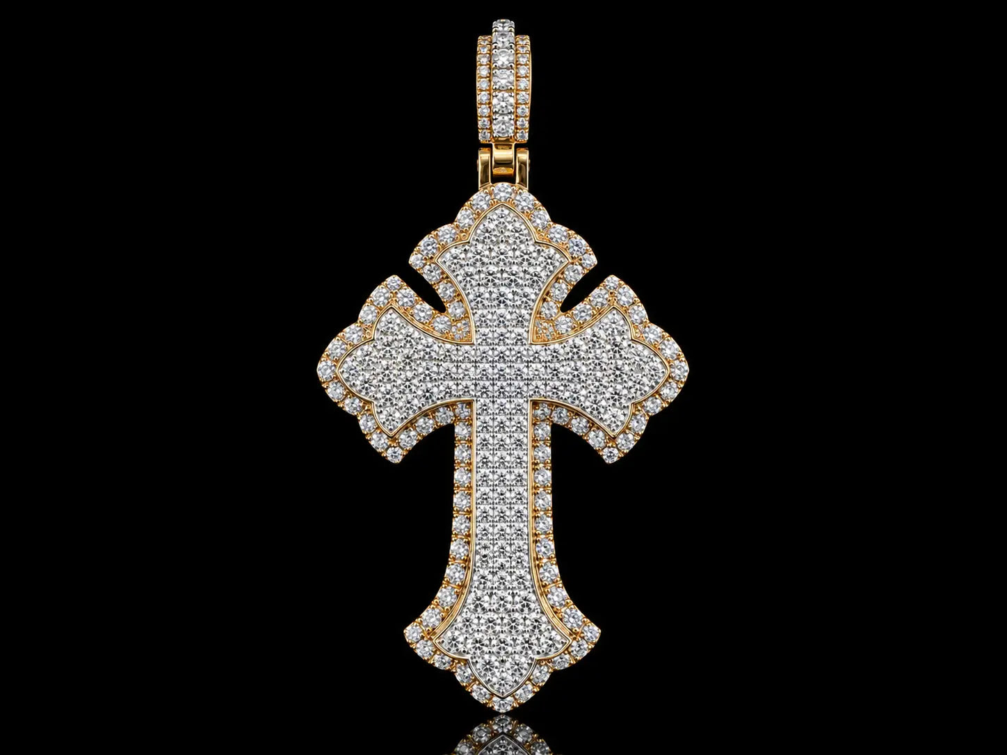 10K ROSE & WHITE GOLD DIAMOND CROSS PENDANT Angelica Jewellers