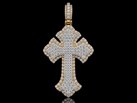 10K ROSE & WHITE GOLD DIAMOND CROSS PENDANT Angelica Jewellers