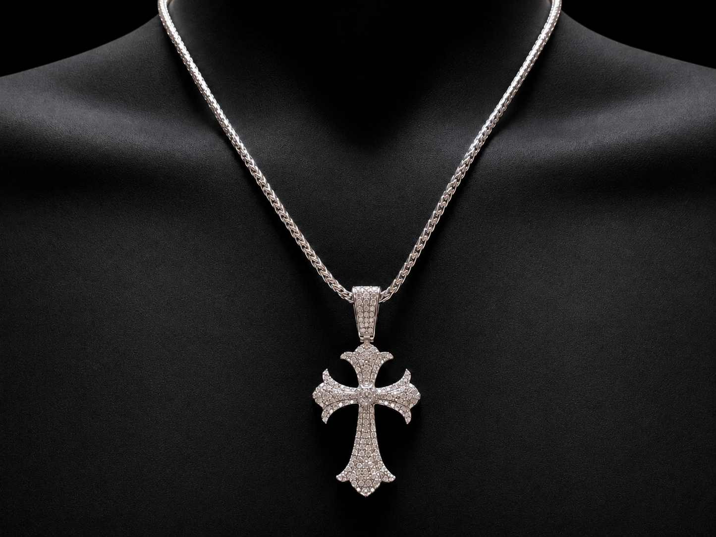 10K White Gold Diamond Cross Pendant – 3.45 CTW Signature Collection Angelica Jewellers