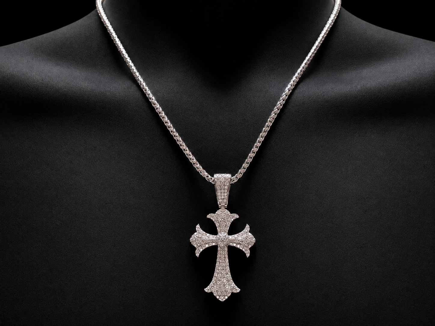 10K White Gold Diamond Cross Pendant – 3.45 CTW Signature Collection Angelica Jewellers