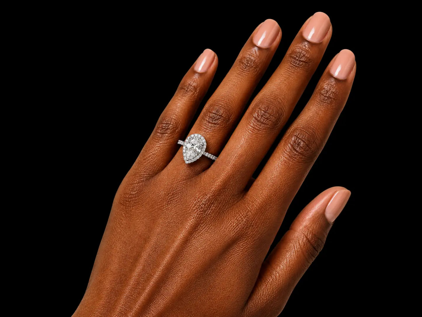 14K White Gold Pear Shape Lab Diamond Engagement Ring – 2.15 ct Total – IGI Certified Angelica Jewellers
