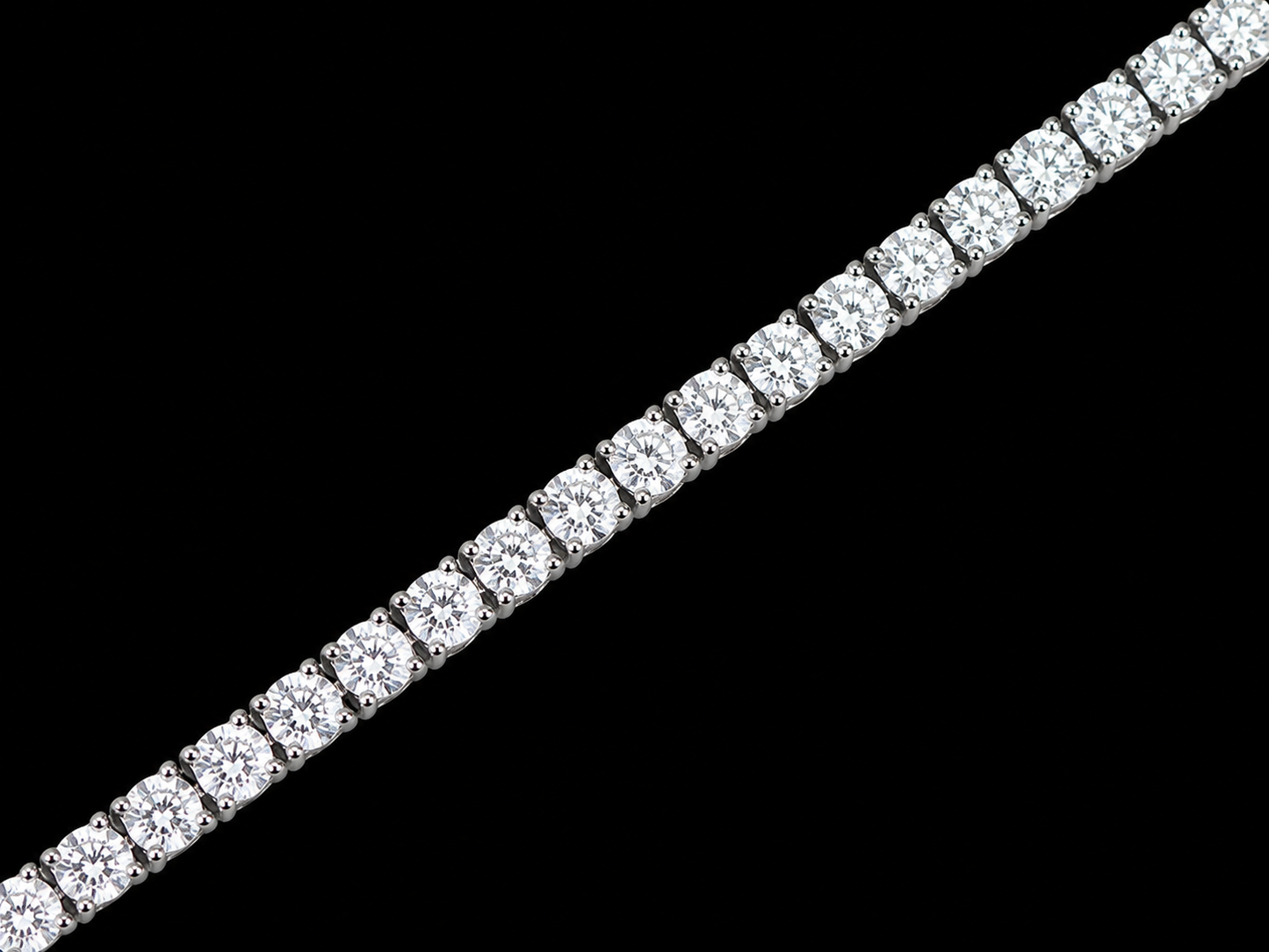 14K White Gold 18.48 CTW  Diamond Tennis Bracelet – 8.5 Inches Angelica Jewellers