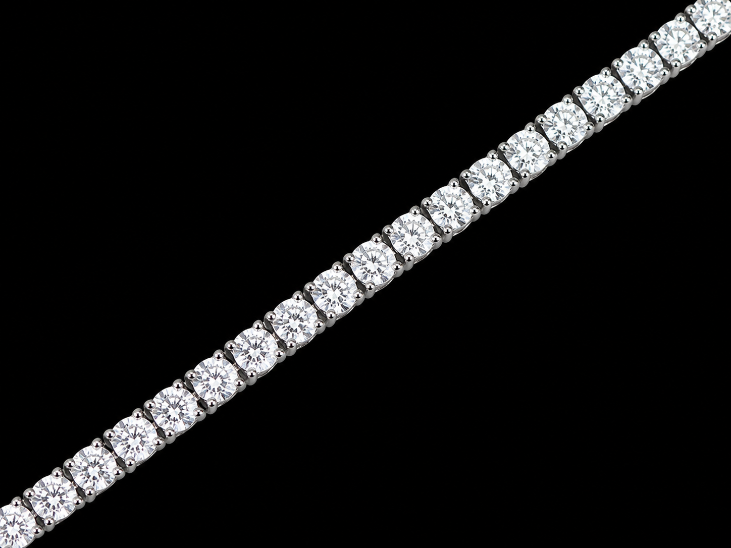 14K White Gold 18.48 CTW  Diamond Tennis Bracelet – 8.5 Inches Angelica Jewellers