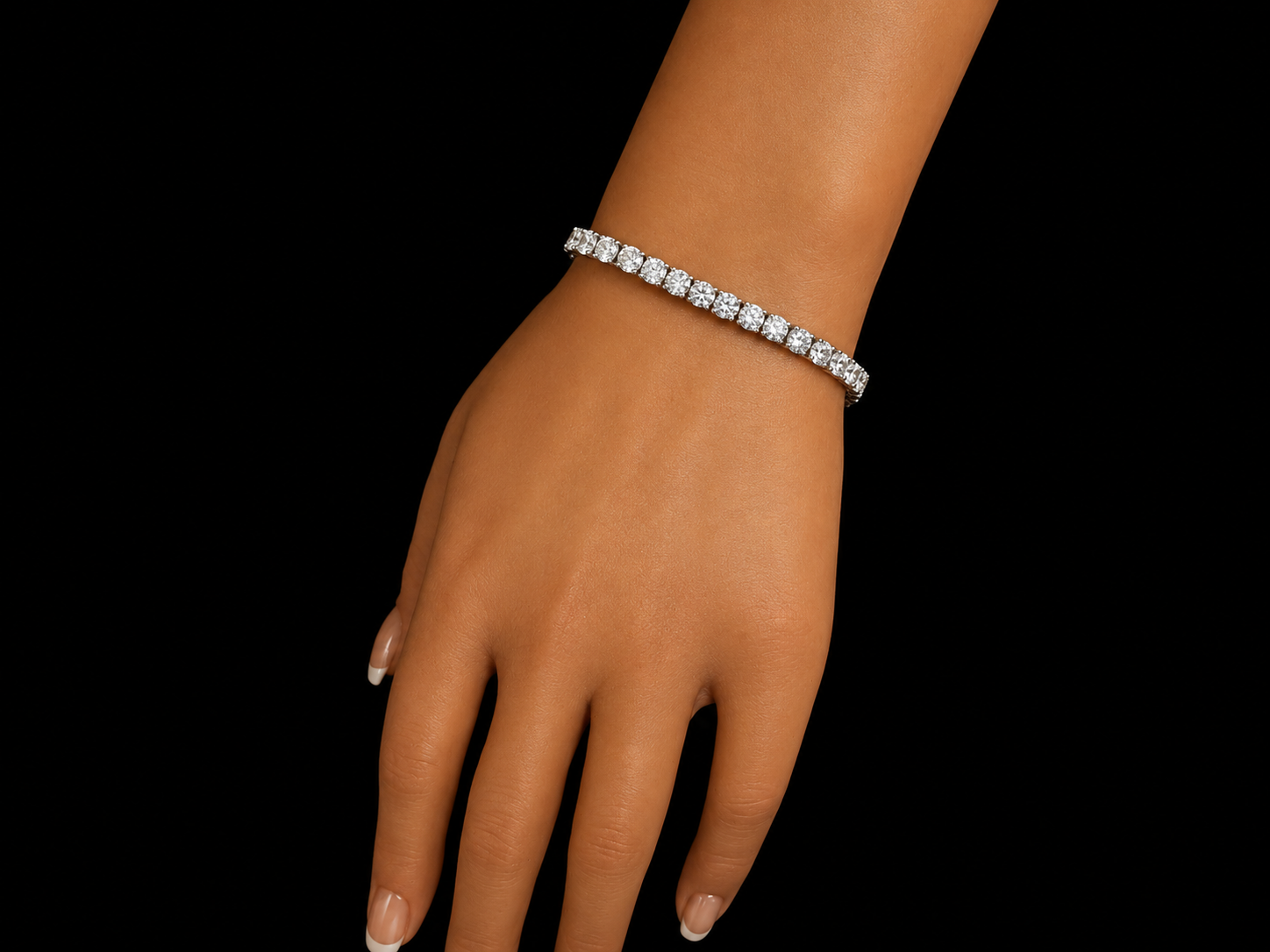 14K White Gold Classic Lab-Grown Diamond Tennis Bracelet –4.4mm- 14.33 CTW Angelica Jewellers