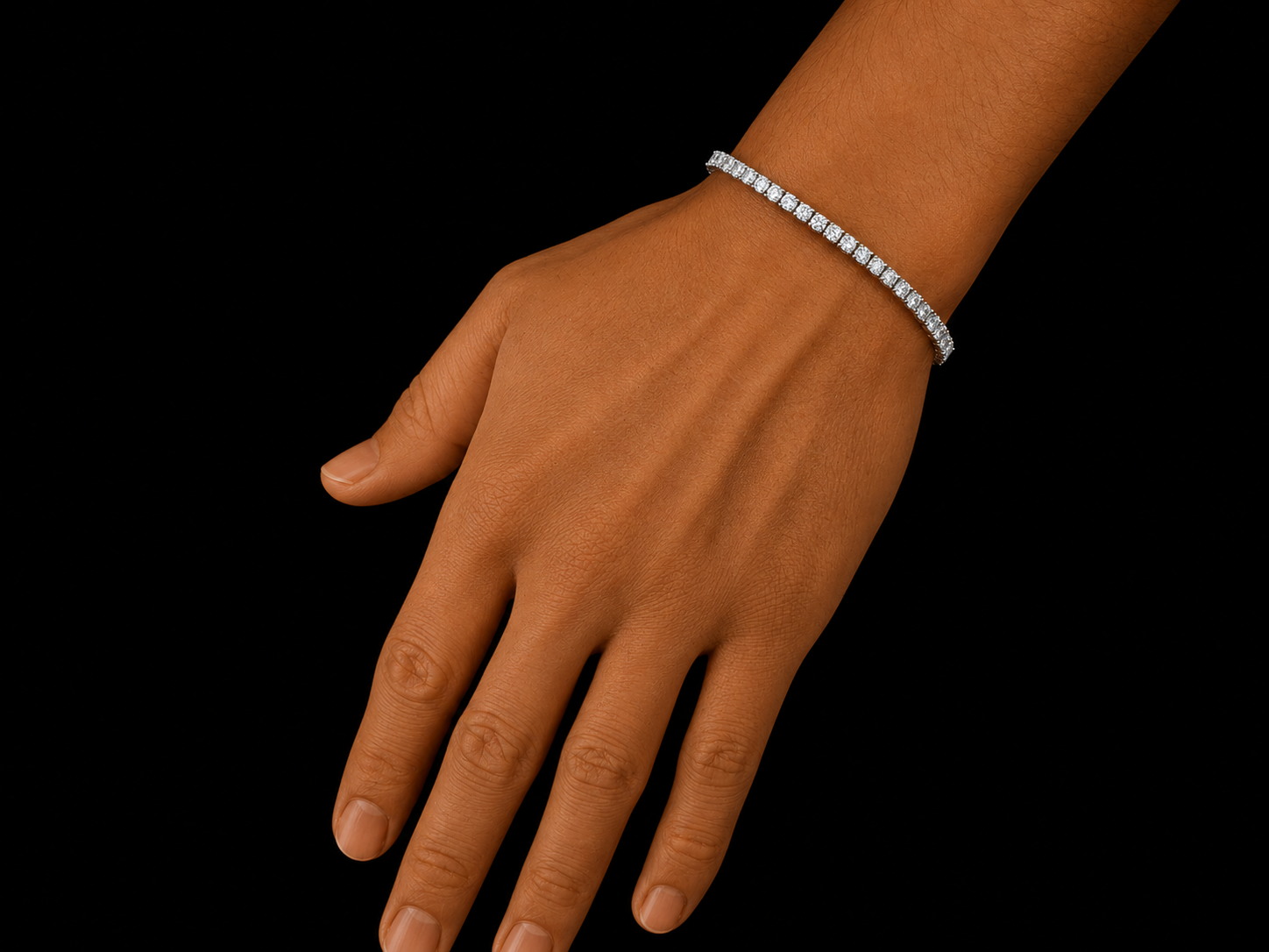 14K White Gold Classic Lab-Grown Diamond Tennis Bracelet – 3mm-5.45 CTW Angelica Jewellers X Waves