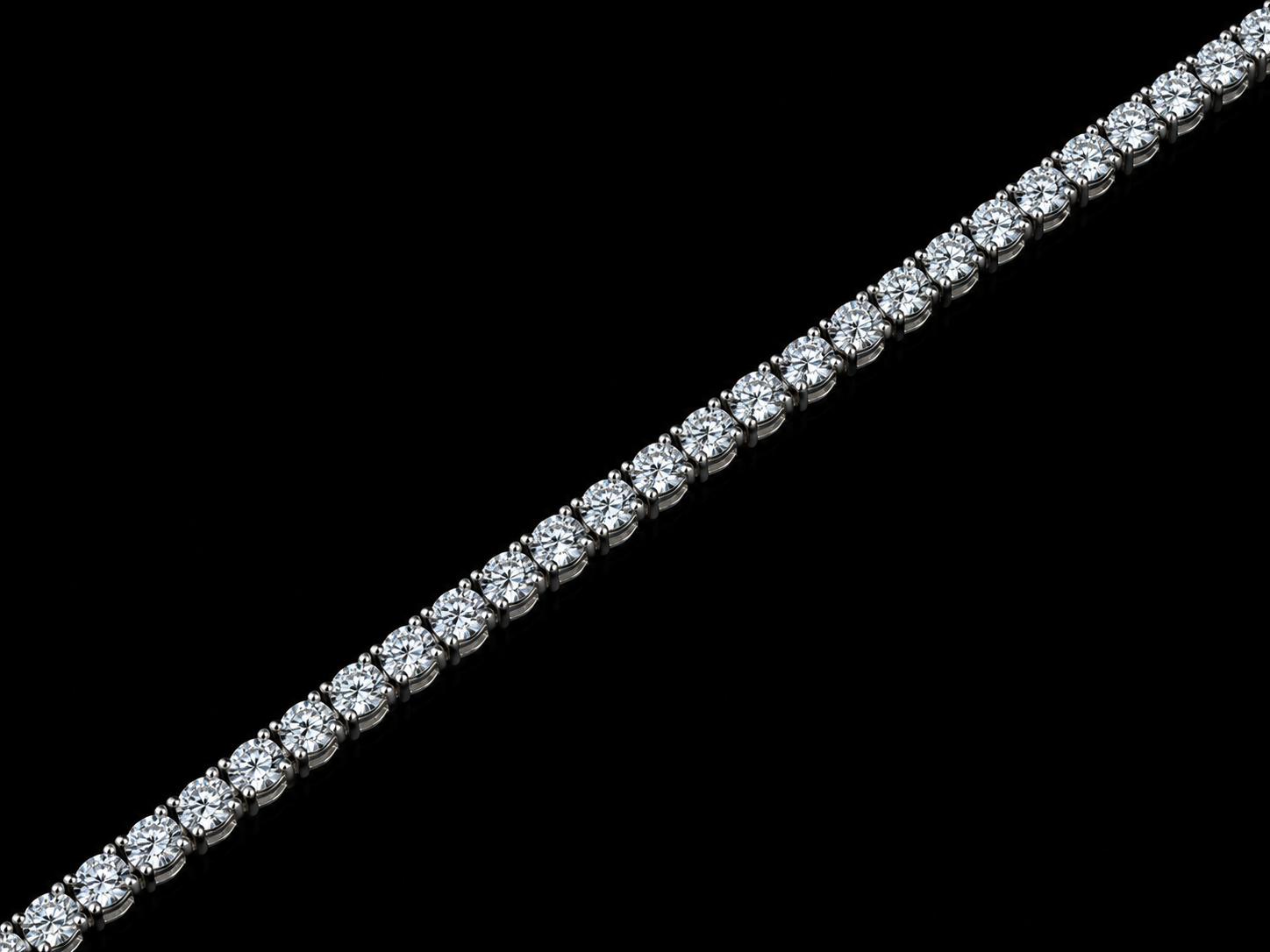 14K White Gold Classic Lab-Grown Diamond Tennis Bracelet – 3mm-5.45 CTW Angelica Jewellers X Waves