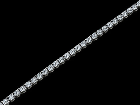 14K White Gold Classic Lab-Grown Diamond Tennis Bracelet – 3mm-5.45 CTW Angelica Jewellers X Waves