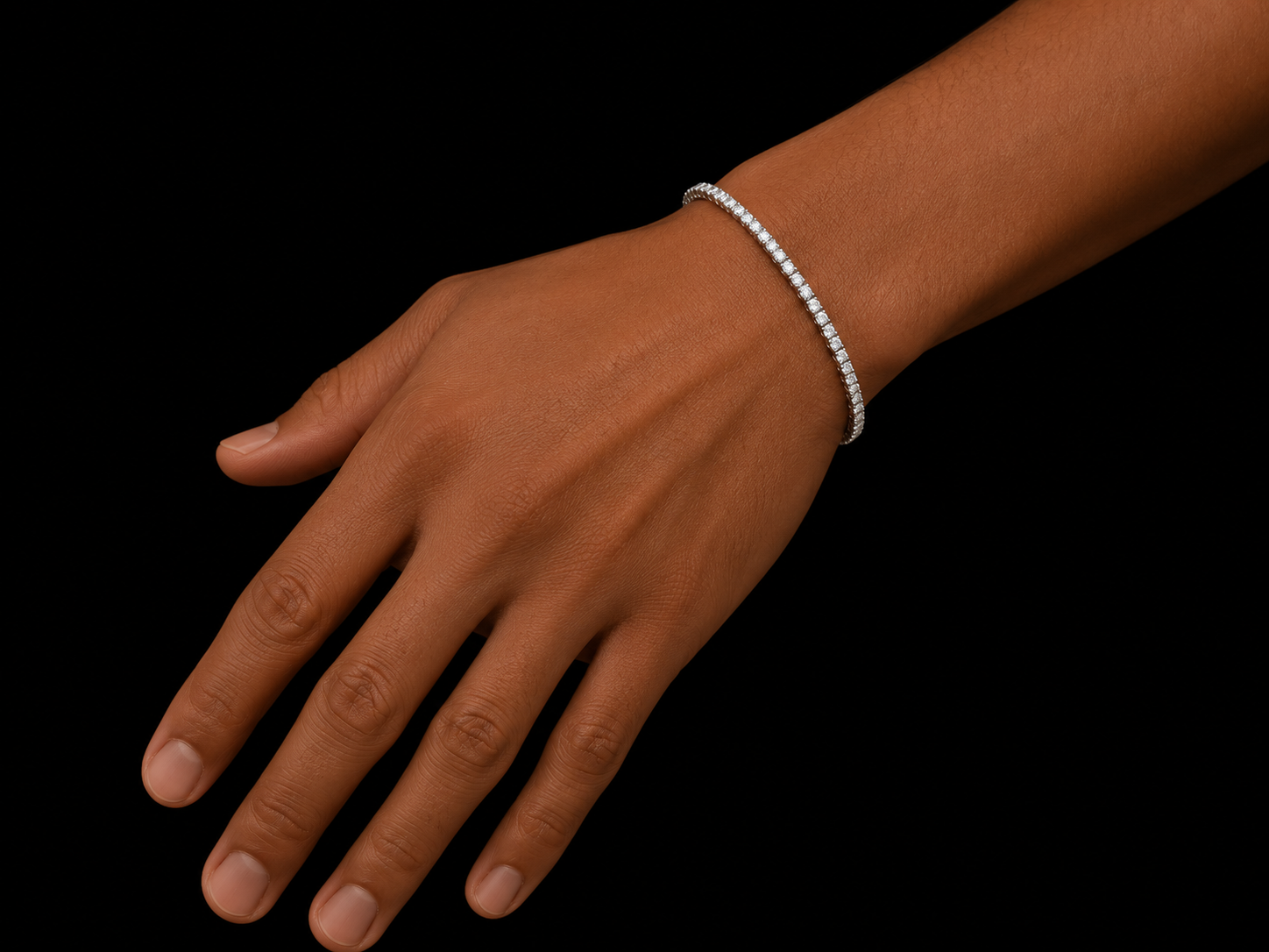 14K White Gold Classic Tennis Bracelet – 3.38 CTW Lab-Grown Diamond Bracelet | 2.4 mm Angelica Jewellers X Waves