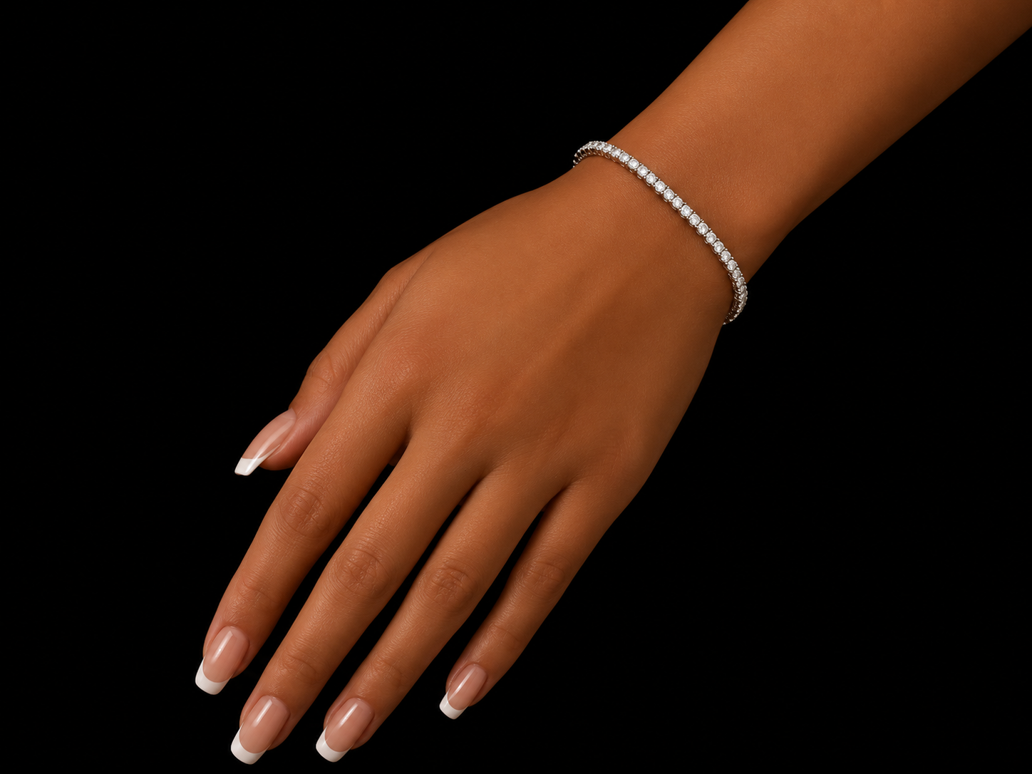 14K White Gold Classic Tennis Bracelet – 2.19 CTW Lab-Grown Diamond Bracelet | 2.2 mm Angelica Jewellers X Waves