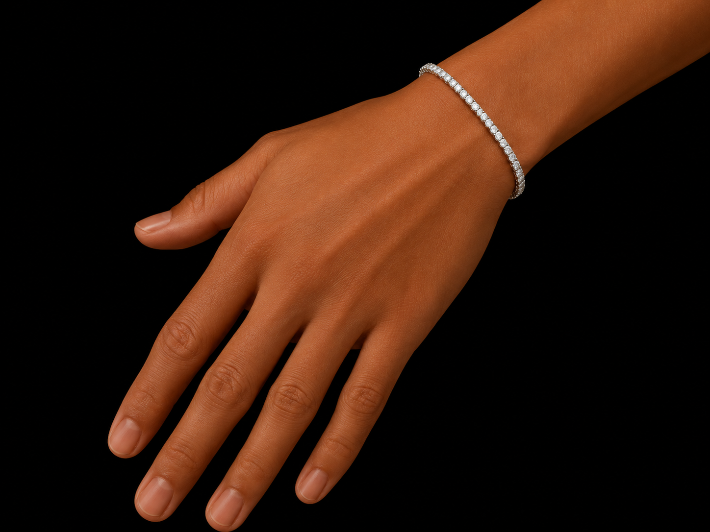 14K White Gold Classic Tennis Bracelet – 2.19 CTW Lab-Grown Diamond Bracelet | 2.2 mm Angelica Jewellers X Waves