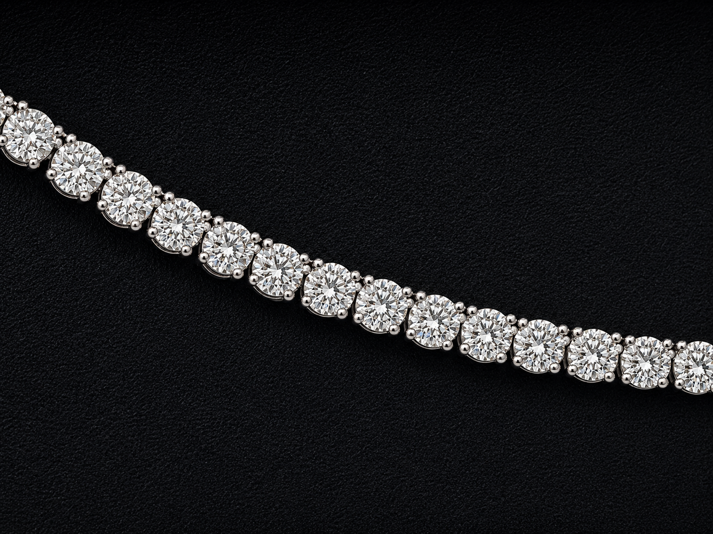 14K White Gold 37.88 CTW Diamond Tennis Chain – 4.4mm | 22 Incheskt white gold Angelica Jewellers