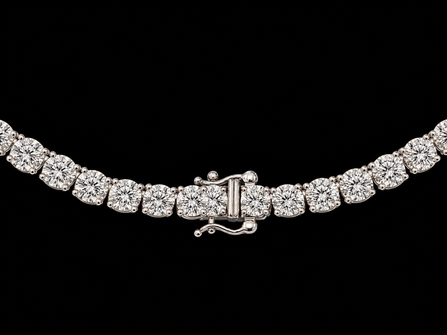 14K White Gold 37.88 CTW Diamond Tennis Chain – 4.4mm | 22 Incheskt white gold Angelica Jewellers