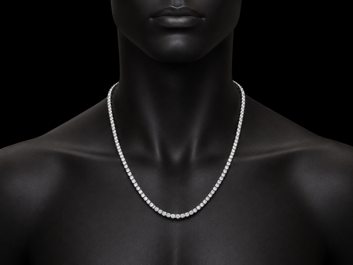 Orion 14kt Tennis Necklace -37.88 ct - Signature Diamond Quality VVS F+ Triple X -4.4 mm Angelica Jewellers