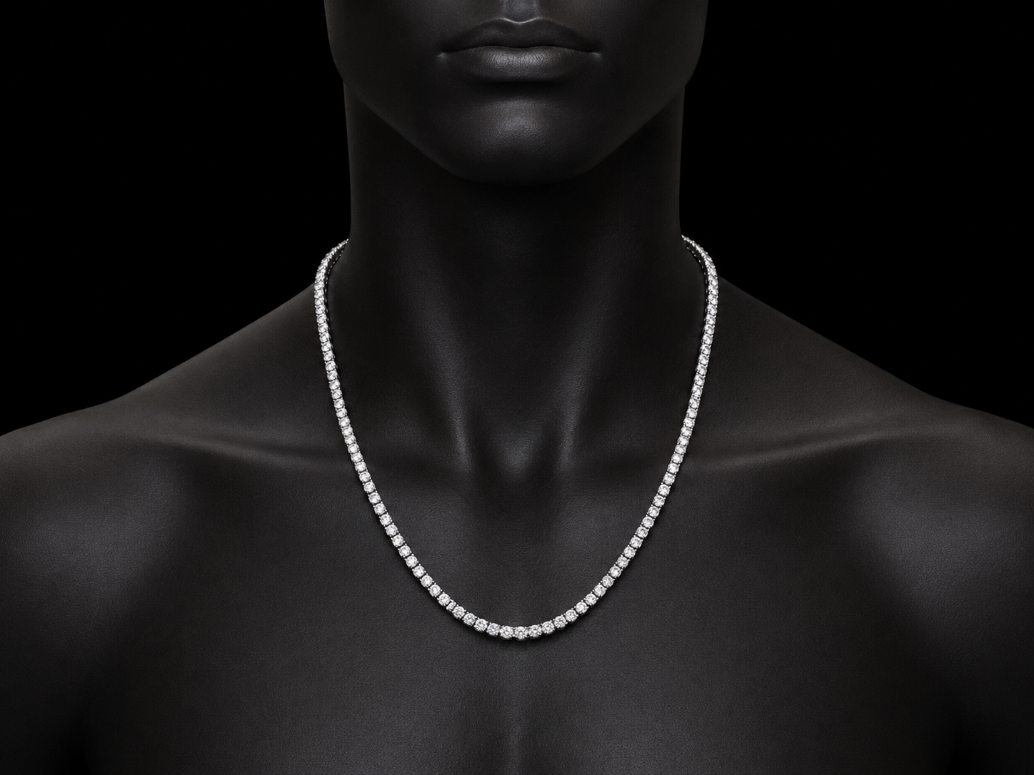 Orion 14kt Tennis Necklace -37.88 ct - Signature Diamond Quality VVS F+ Triple X -4.4 mm Angelica Jewellers