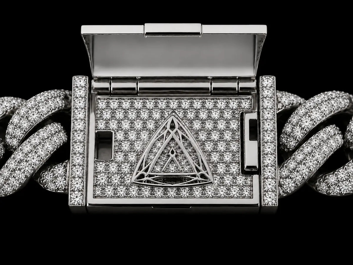 10K White Gold Full Pavé Diamond Rounded Cuban Link Bracelet – 15.50 CTW Natural VVS F+ Diamonds | 14mm | 8" Angelica Jewellers