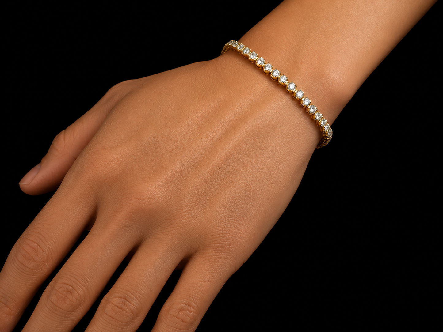 14K Yellow Gold 3.24 CT Natural Diamond Crown-Setting Tennis Bracelet (Copy) Angelica Jewellers