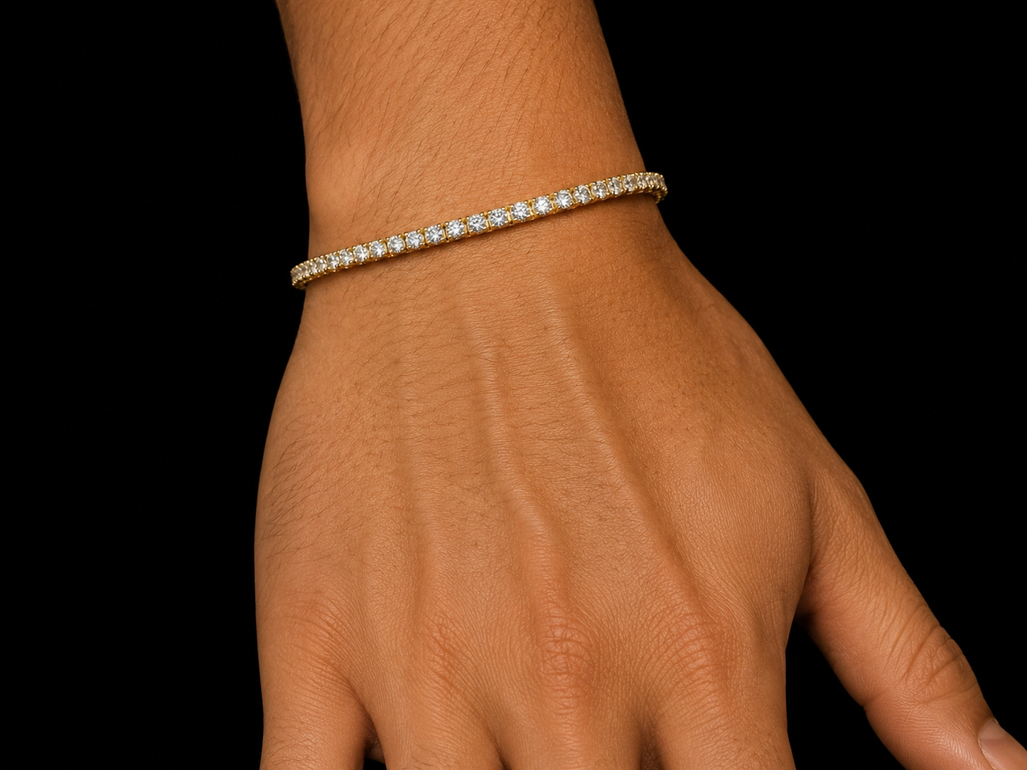18K Yellow Gold 3.17 CT Natural Diamond Classic Tennis Bracelet Angelica Jewellers