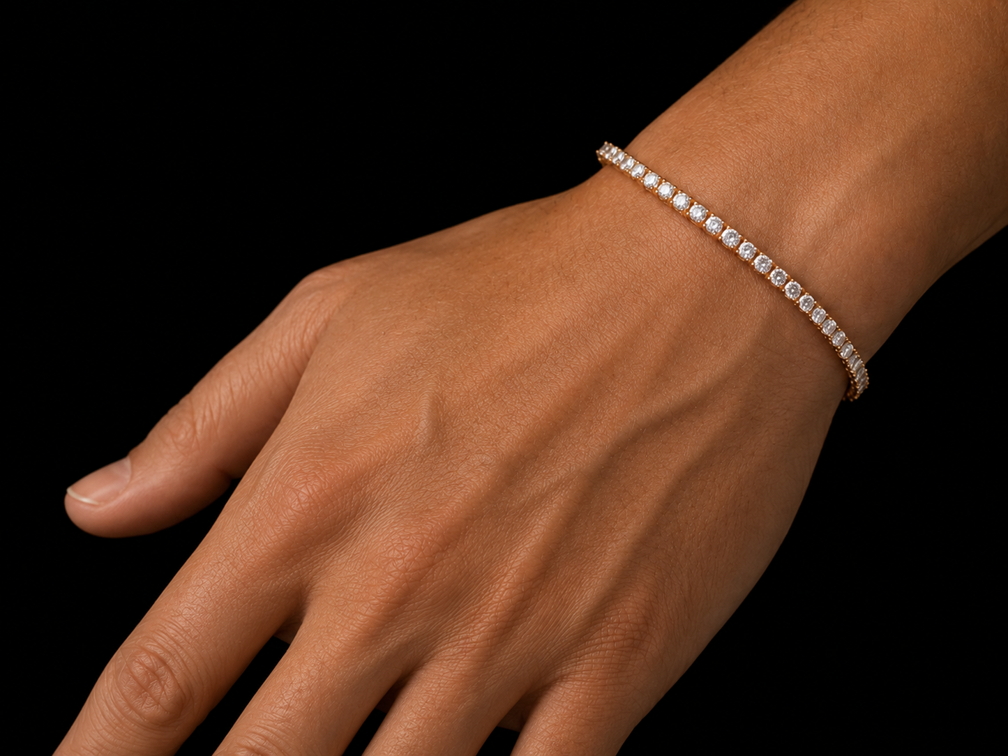 14K Rose Gold 3.66 CT Natural Diamond Classic Tennis Bracelet-2.8MM Angelica Jewellers