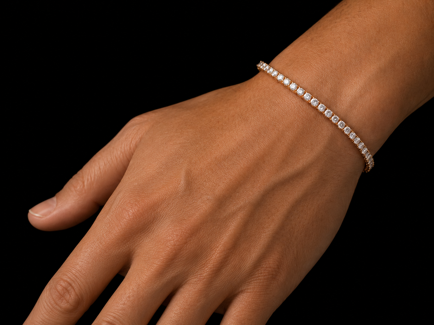 14K Rose Gold 3.66 CT Natural Diamond Classic Tennis Bracelet-2.8MM Angelica Jewellers