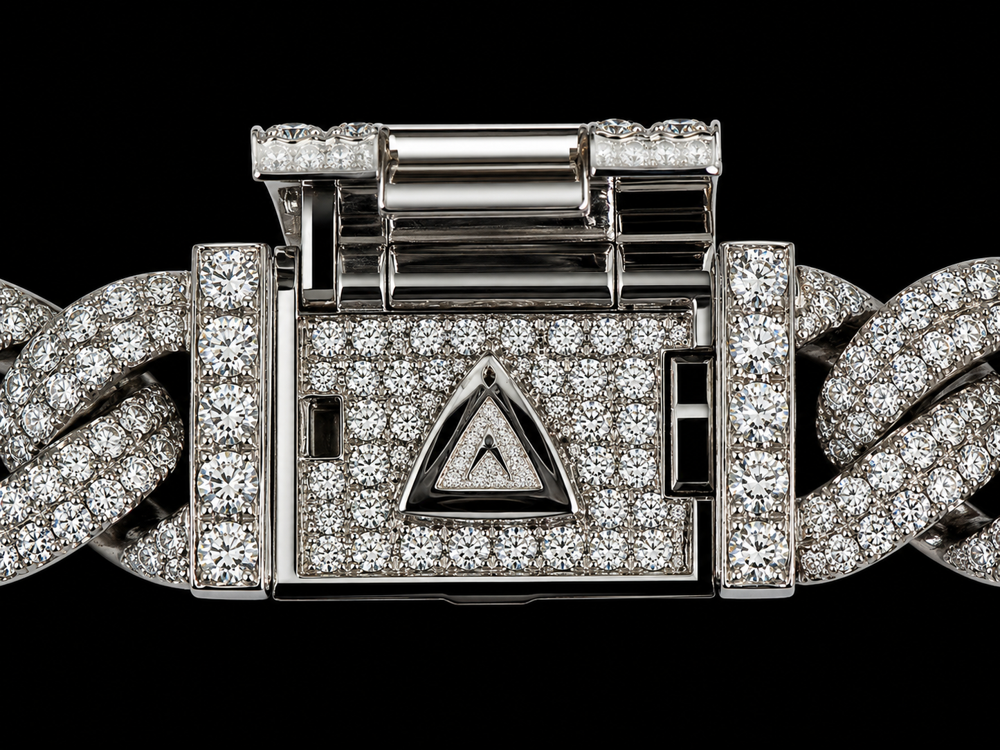 10K White Gold 5.30 CT Natural Diamond Two-Row Pavé Cuban Bracelet 8MM (Copy) Angelica Jewellers X Waves