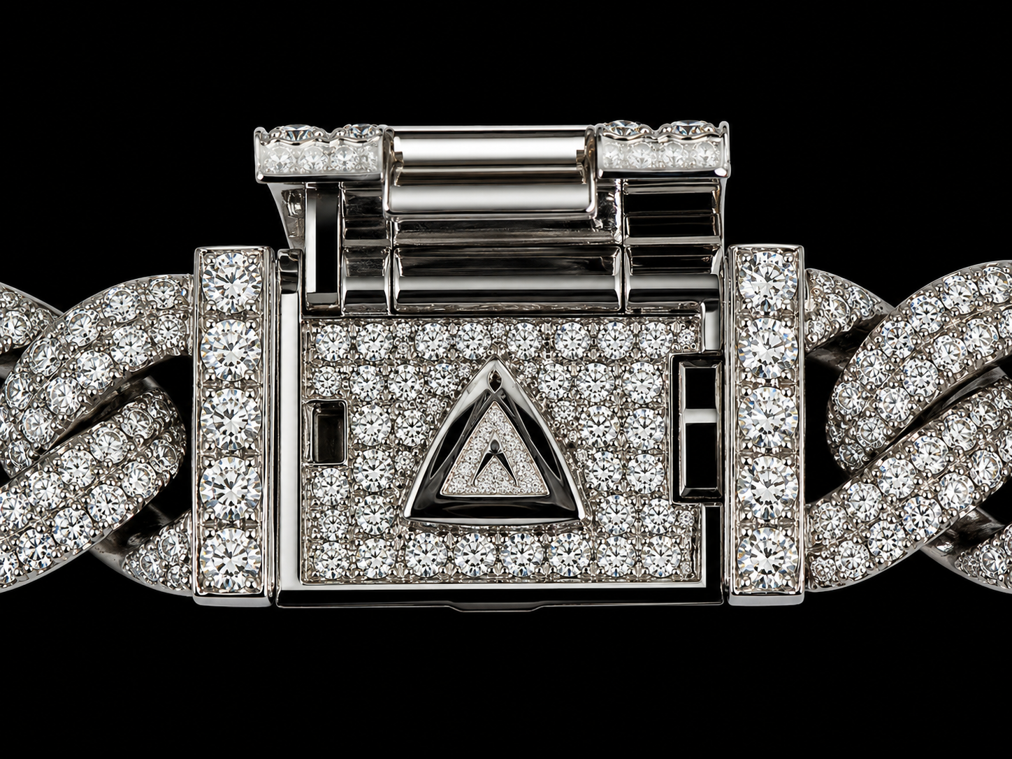 10K White Gold 5.30 CT Natural Diamond Two-Row Pavé Cuban Bracelet 8MM (Copy) Angelica Jewellers X Waves