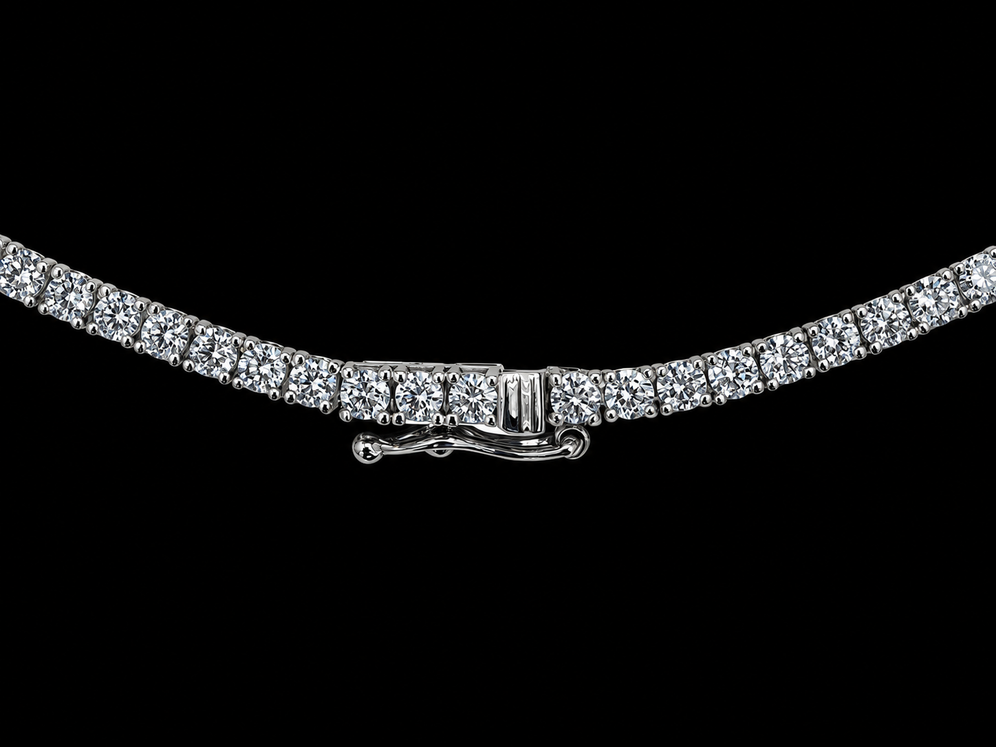14KT White Gold Floral Tennis Necklace – 8.28 CT Lab Grown Diamond Floral Station Necklace Angelica Jewellers