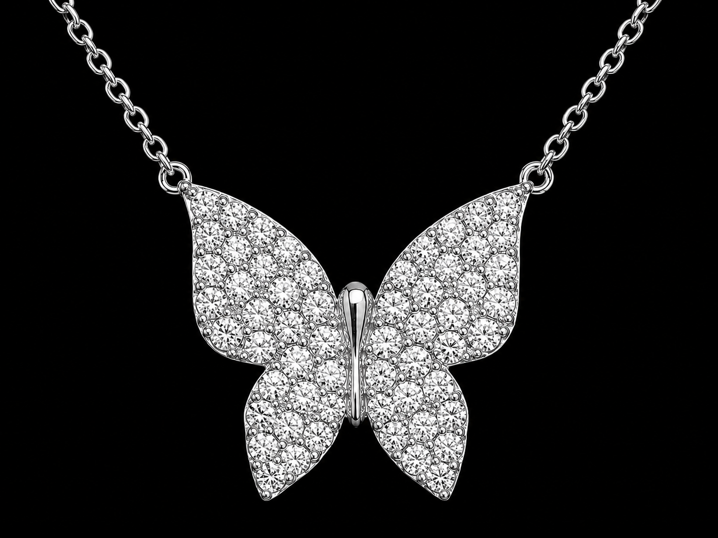 14K Rose Gold Diamond Butterfly Necklace – 0.95 CT Natural Diamonds Angelica Jewellers