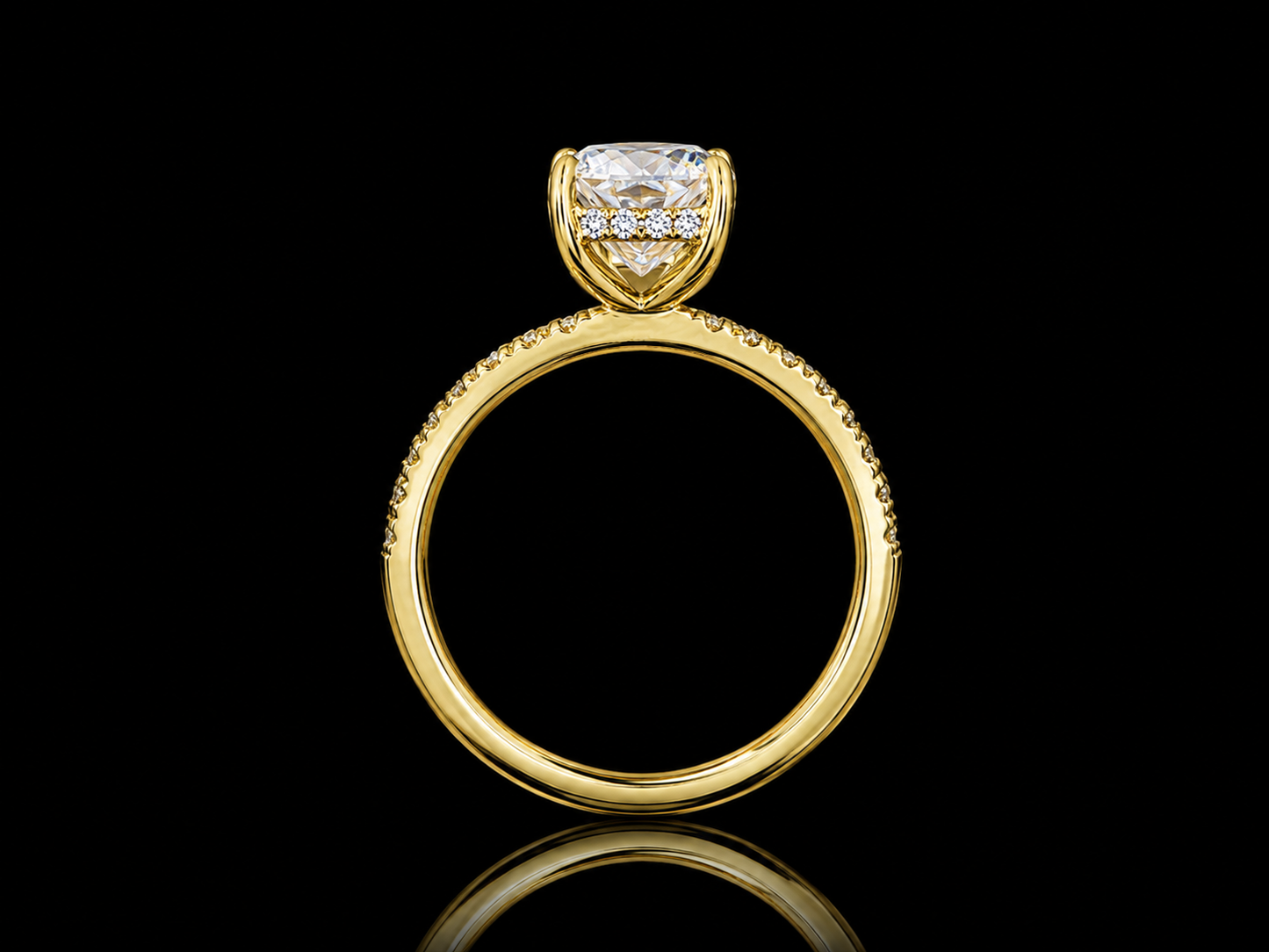 14K White Gold Oval Solitaire Engagement Ring | 4.04 CT E VS1 IGI Certified Lab Grown Diamond | Hidden Diamond Petal Halo (Copy) Angelica Jewellers