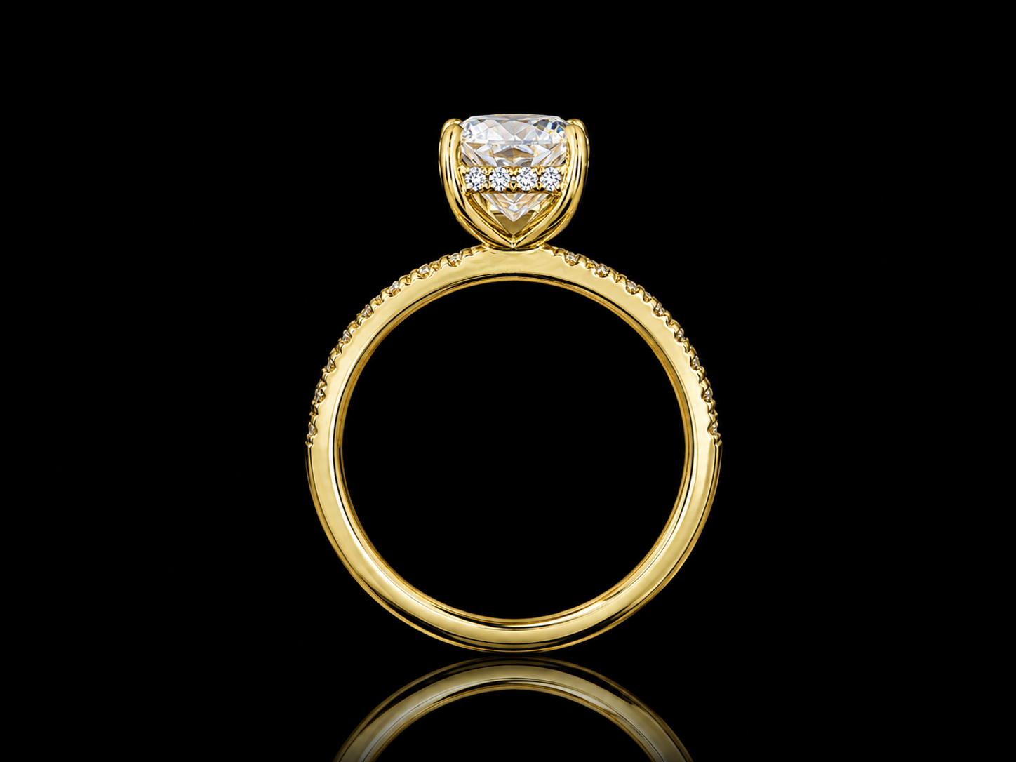 14K White Gold Oval Solitaire Engagement Ring | 4.04 CT E VS1 IGI Certified Lab Grown Diamond | Hidden Diamond Petal Halo (Copy) Angelica Jewellers