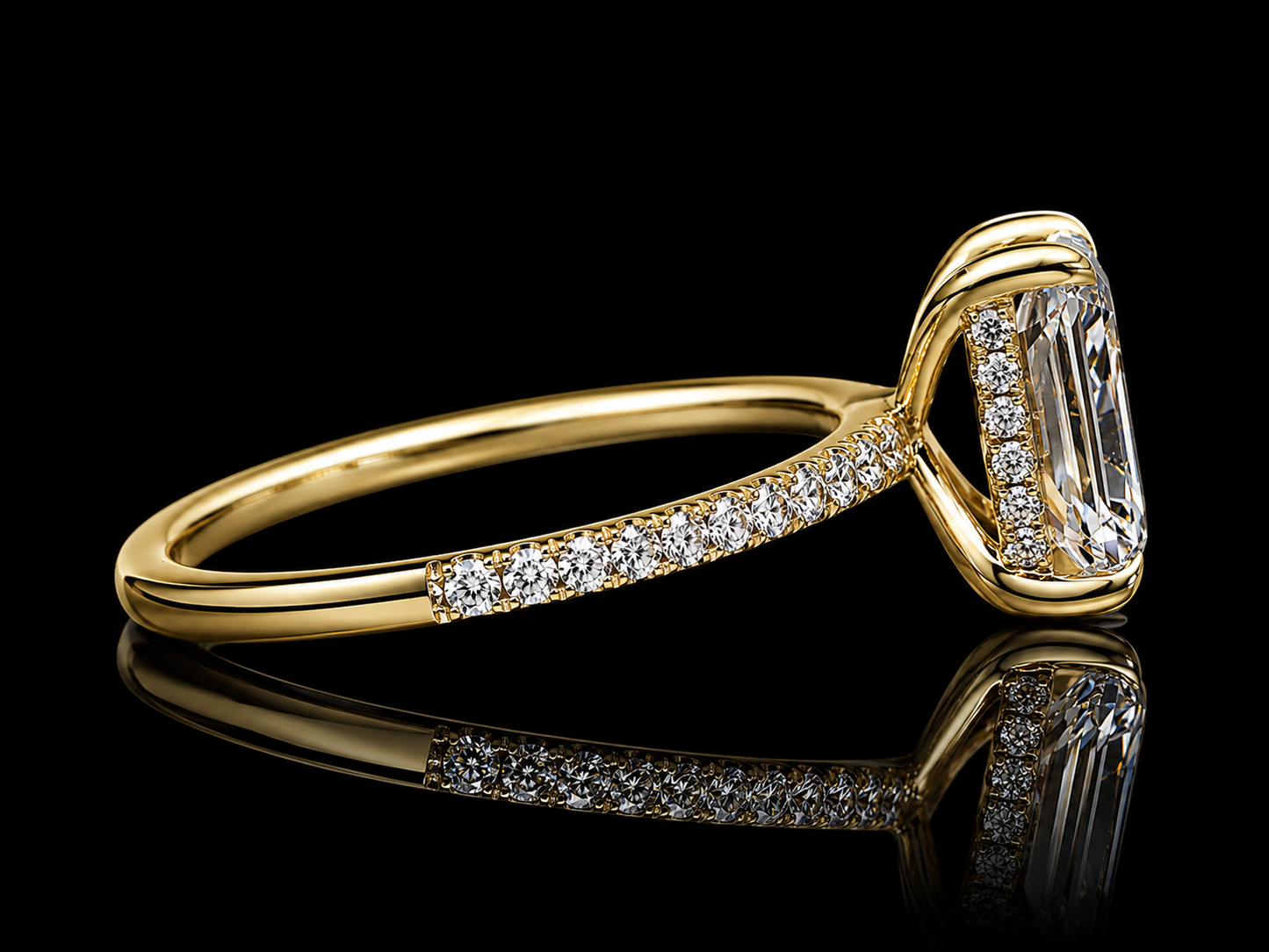 14K White Gold Oval Solitaire Engagement Ring | 4.04 CT E VS1 IGI Certified Lab Grown Diamond | Hidden Diamond Petal Halo (Copy) Angelica Jewellers