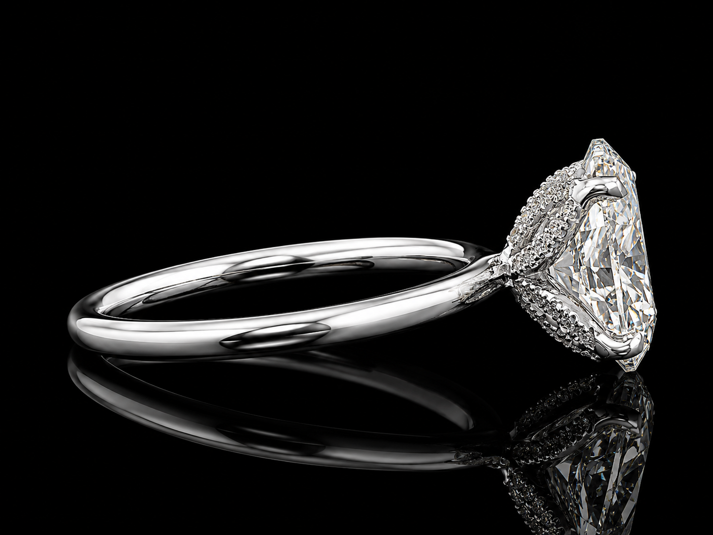 14K Yellow Gold Radiant Lab-Grown Diamond Engagement Ring – 3.05 CT E VVS2 IGI Certified | Hidden Diamond Halo (Copy) Angelica Jewellers