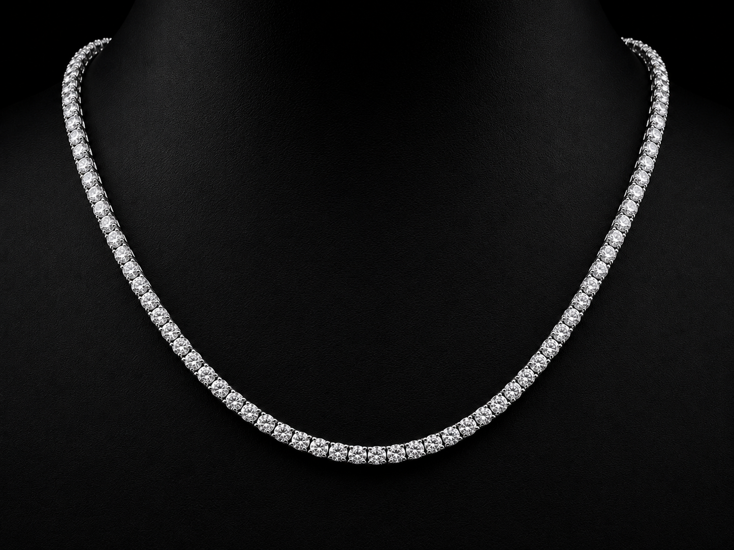 Orion 14kt Tennis Necklace -37.88 ct - Signature Diamond Quality VVS F+ Triple X -4.4 mm (Copy) Angelica Jewellers