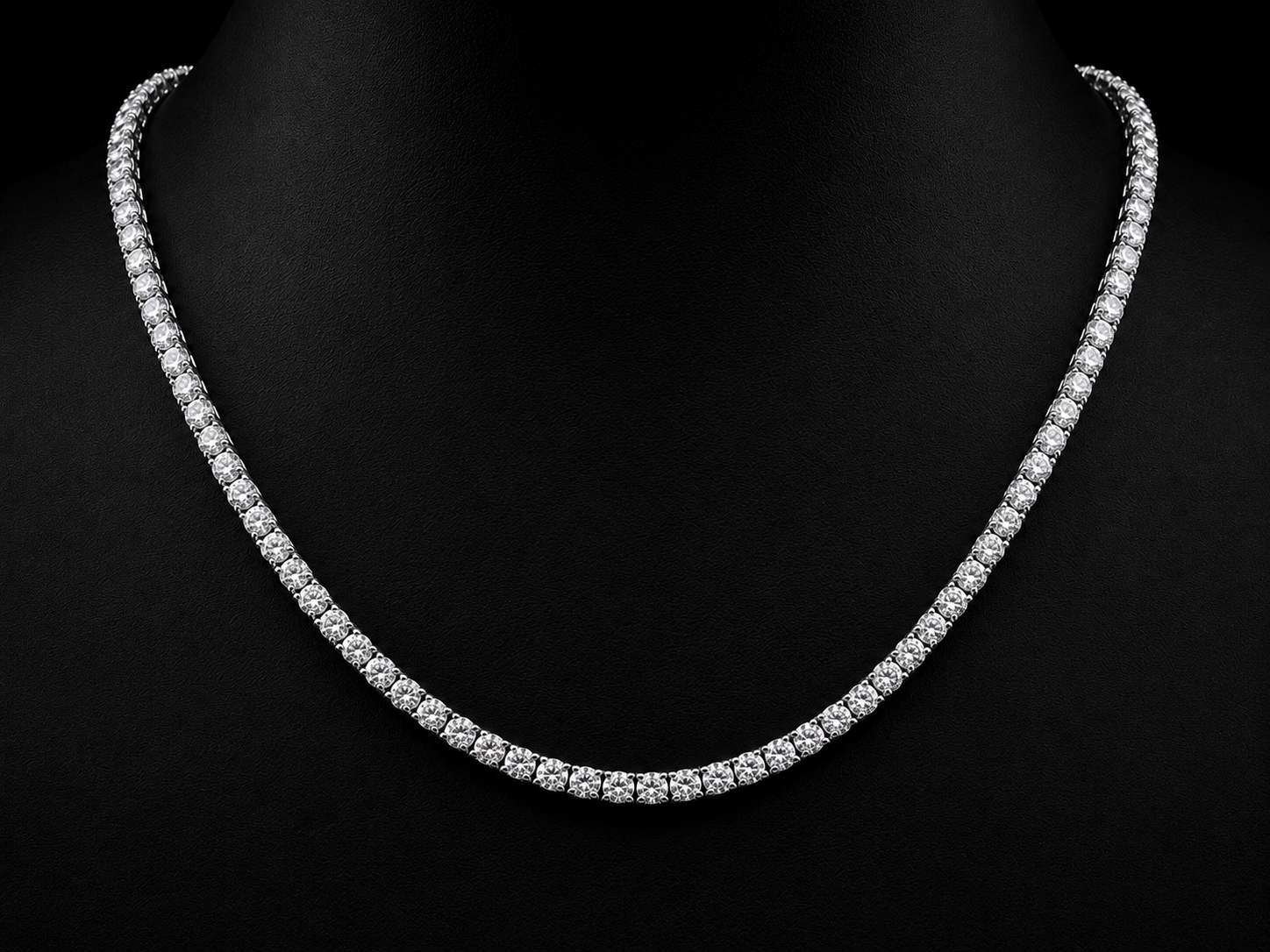 Orion 14kt Tennis Necklace -37.88 ct - Signature Diamond Quality VVS F+ Triple X -4.4 mm (Copy) Angelica Jewellers