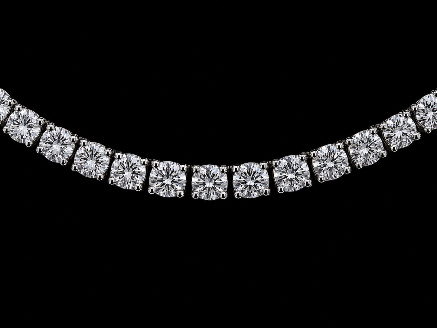 Orion 14kt Tennis Necklace -37.88 ct - Signature Diamond Quality VVS F+ Triple X -4.4 mm (Copy) Angelica Jewellers