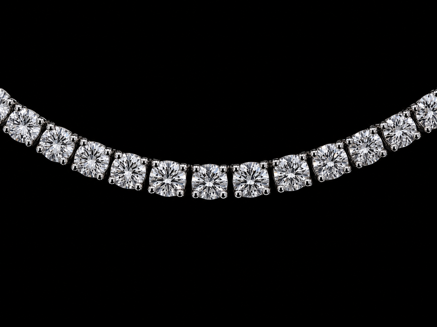 Orion 14kt Tennis Necklace -37.88 ct - Signature Diamond Quality VVS F+ Triple X -4.4 mm (Copy) Angelica Jewellers