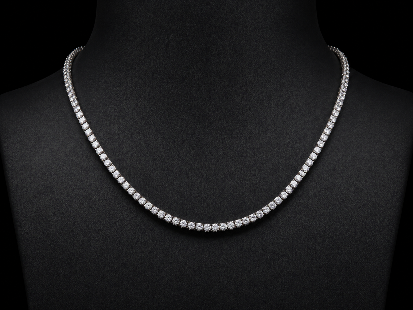 Orion 14kt Tennis Necklace -37.88 ct - Signature Diamond Quality VVS F+ Triple X -4.4 mm (Copy) Angelica Jewellers