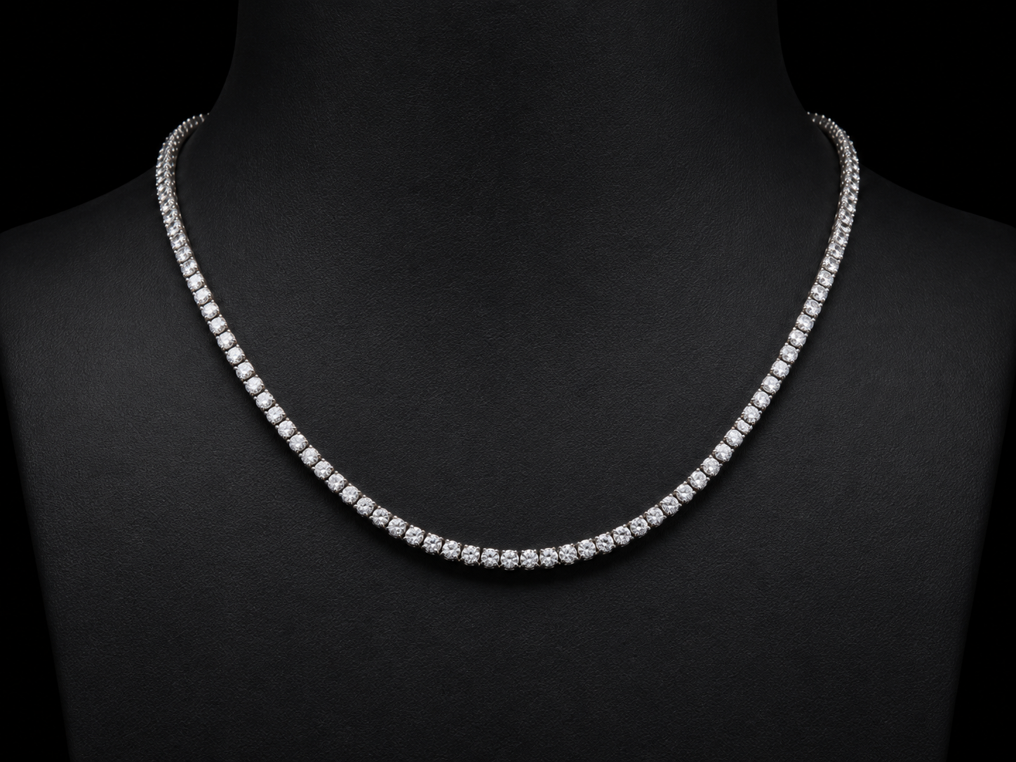 Orion 14kt Tennis Necklace -37.88 ct - Signature Diamond Quality VVS F+ Triple X -4.4 mm (Copy) Angelica Jewellers