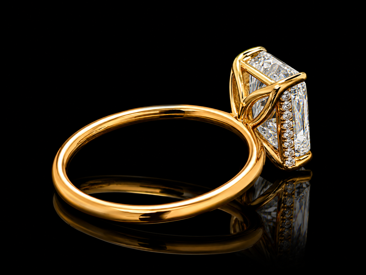 14K Yellow Gold Emerald-Cut Bezel Engagement Ring – 2.09 CT E VVS2 IGI Certified Lab Grown Diamond (Copy) Angelica Jewellers