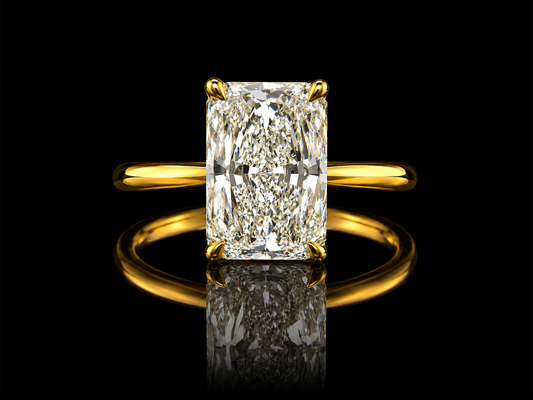 14K Yellow Gold Emerald-Cut Bezel Engagement Ring – 2.09 CT E VVS2 IGI Certified Lab Grown Diamond (Copy) Angelica Jewellers