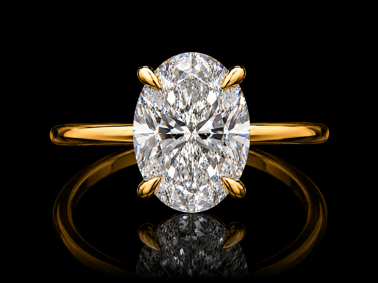 14K Yellow Gold Radiant Cut Lab-Grown Diamond Engagement Ring – 3.70 CT E VS1 IGI Certified | Hidden Halo | Eagle Claw Setting (Copy) Angelica Jewellers
