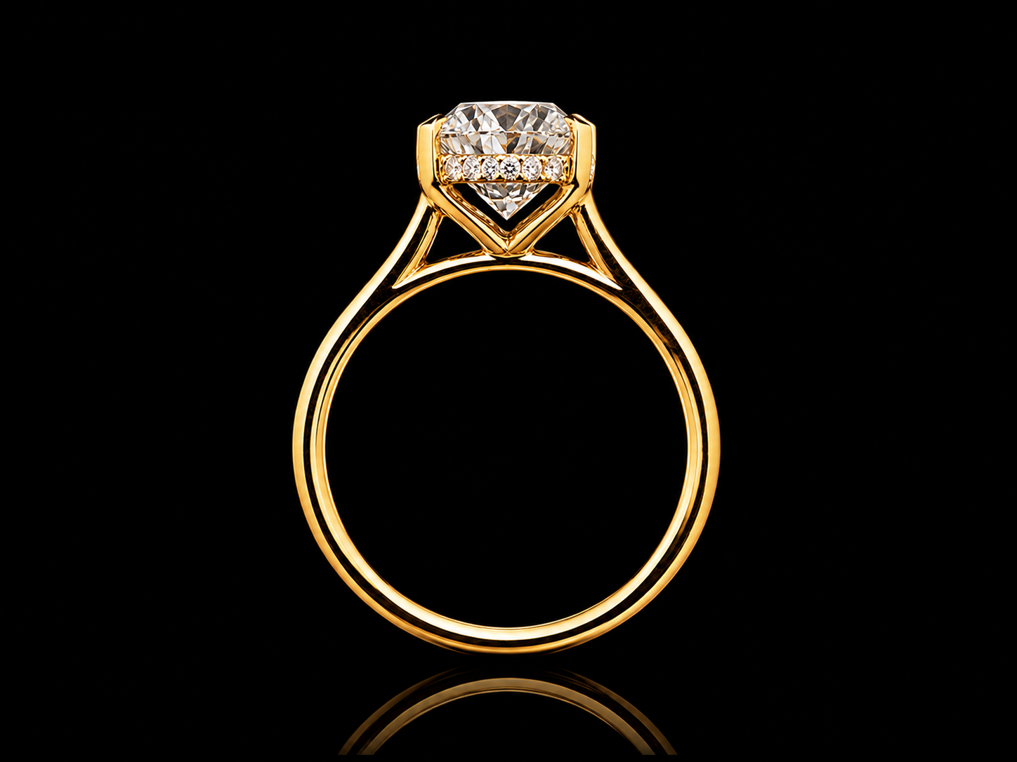 14K Yellow Gold Radiant Cut Lab-Grown Diamond Engagement Ring – 3.70 CT E VS1 IGI Certified | Hidden Halo | Eagle Claw Setting (Copy) Angelica Jewellers