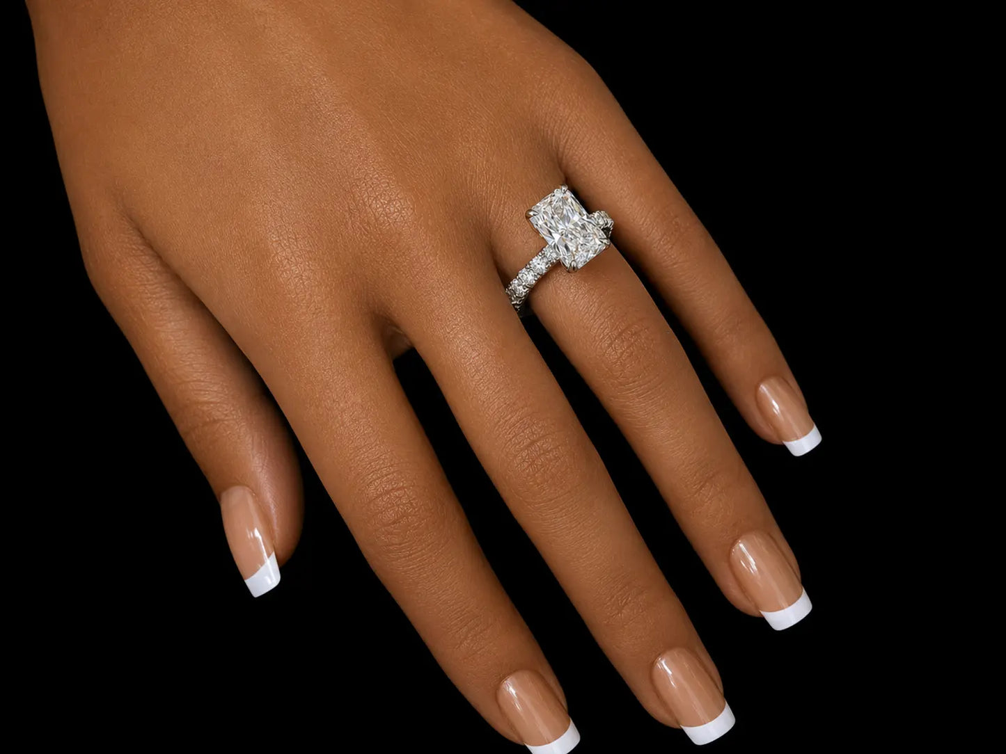 4.01 CT Elongated Radiant Lab Diamond Engagement Ring | E VVS2 IGI